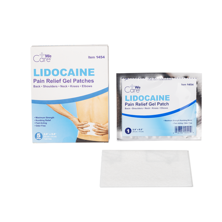 Dynarex 1454 Lidocaine Pain Relief Gel Patch, 10 cm x 14 cm, 12/5/cs