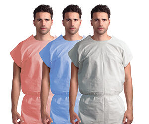 Dynarex 8103 Exam Gown, 3 Ply T/P/T Universal, Mauve, 50/cs