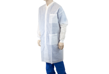 Dynarex 2062 Lab Coat w/ Pockets, Small, White, 3/10/cs