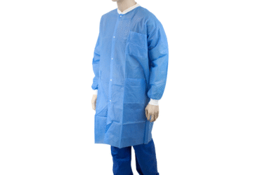 Dynarex 2075 Lab Coat w/ Pockets, X-Large, Blue, 3/10/cs
