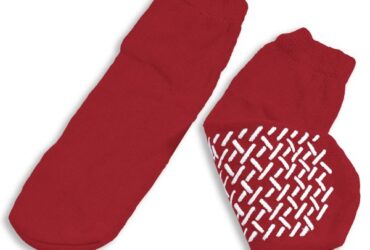 Dynarex 2180 Slipper Socks, Small, Red, 48/cs