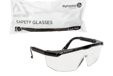 Dynarex 2198 Safety Glasses, Black frame, 50/cs