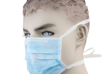 Dynarex 2205 Surgical Face Mask w/ Ties, Blue, 6/50/cs