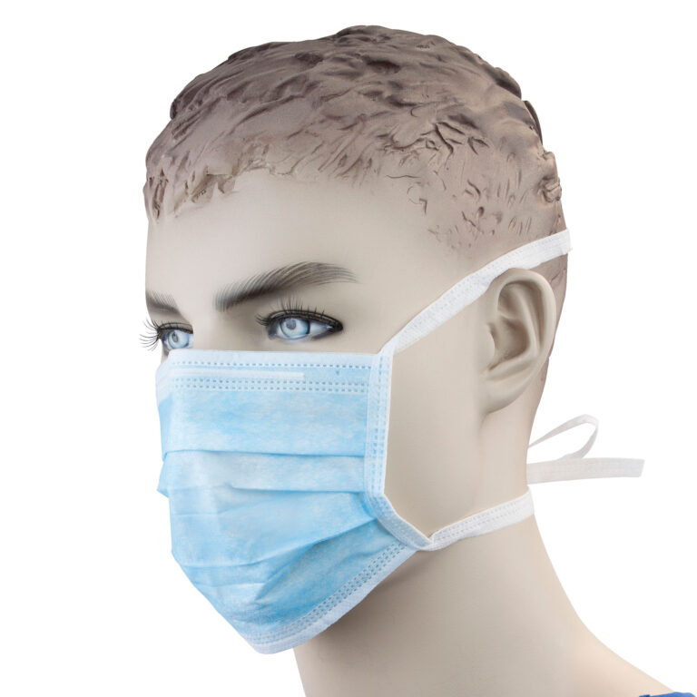Dynarex 2205 Surgical Face Mask w/ Ties, Blue, 6/50/cs