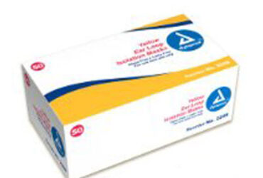 Dynarex 2208 Isolation Mask w/ Ear Loop, Yellow, 12/50/cs