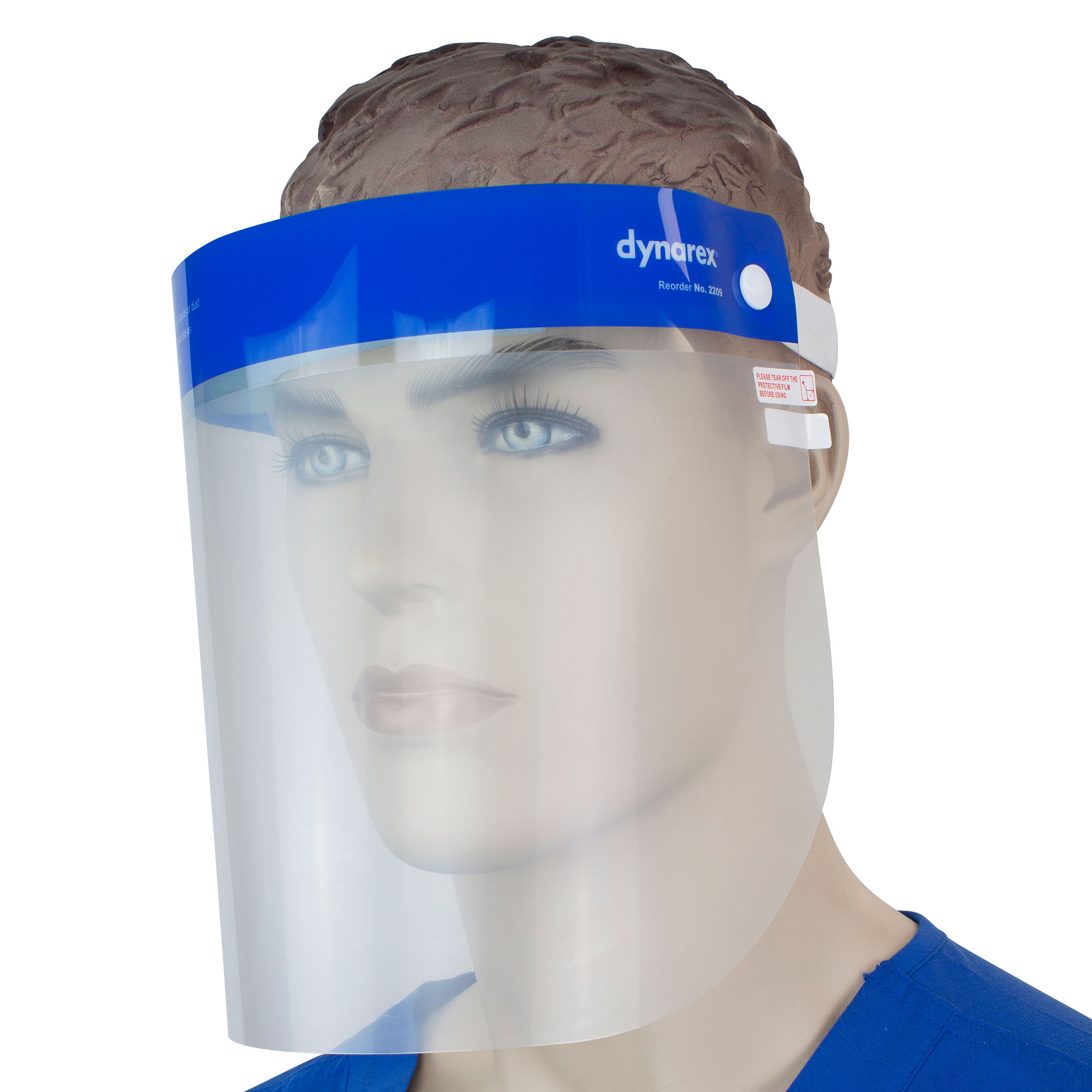 2209.jpg Dynarex 2209 Full Length Face Shield, Blue, 40/cs