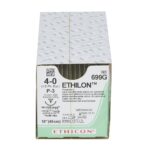 Ethicon 2472480 Ethilon™ Nonabsorbable Nylon Suture – 4-0, 30 in, Black Monofilament, P-3 Needle – 1 per Unit