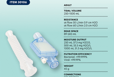 Dynarex 30106 Hygroscopic Condenser Humidifier (HMEF) 1500, BV Filter, CO2, Adult, 25/cs