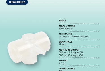Dynarex 30302 Heat Moisture Exchanger (HME) 1250 Tracheostomy, T-Shape, Su, Adult, 50/cs