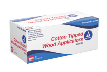 Dynarex 4304 Cotton Tipped Wood Applicators - Sterile, 6", 10/100/cs