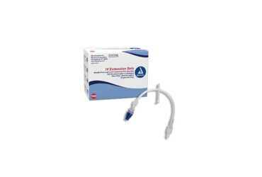 Dynarex 7062 IV Extension Set, 8", Needle Free LL Connector, 100/bx