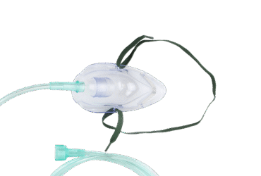 Dynarex 33003 O2 Medium-Concentration Standard Mask w/ 7' (2.1 m) tubi, Pediatric/Universal Connector, 50/cs