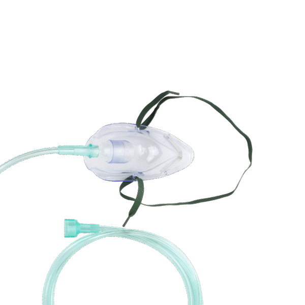 Dynarex 33003 O2 Medium-Concentration Standard Mask w/ 7' (2.1 m) tubi, Pediatric/Universal Connector, 50/cs