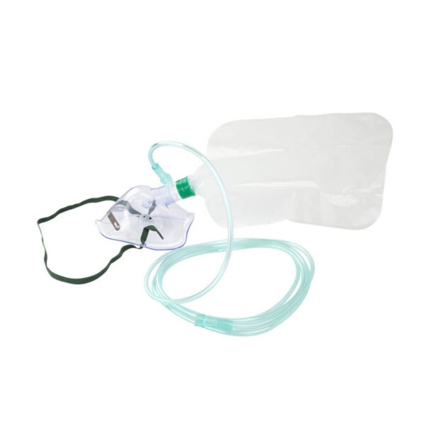 Dynarex 33012 O2 High-Concentration Elongated Mask w/ 7' (2.1 m) tubin, Adult/Standard Connector, 50/cs