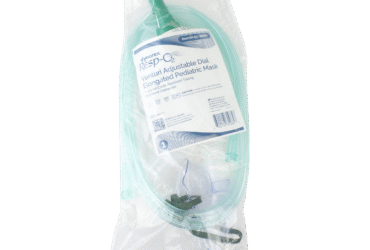 Dynarex 33073 Venturi Adjustable Dial Elongated Mask w/ 7' (2.1 m) tubing, Pediatric, Standard Connector, 50/cs