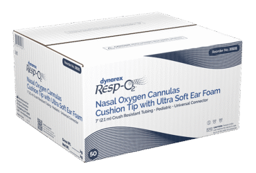 Dynarex 33151 Nasal Oxygen Cannula Cushion Tip w/ Ultra Soft Ear Foam w/ 7, Pediatric/Universal Connector, 50/cs