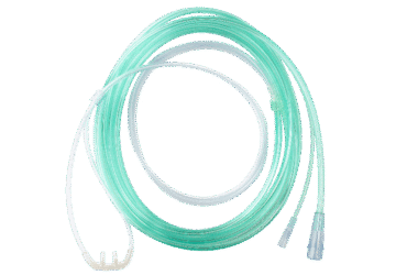 Dynarex 33183 EtCO2 Nasal Sampling Cannula w/ 7' (2.1 m) Tubing w/ Female, Infant/Standard 02 Tubing Conn, 25/cs