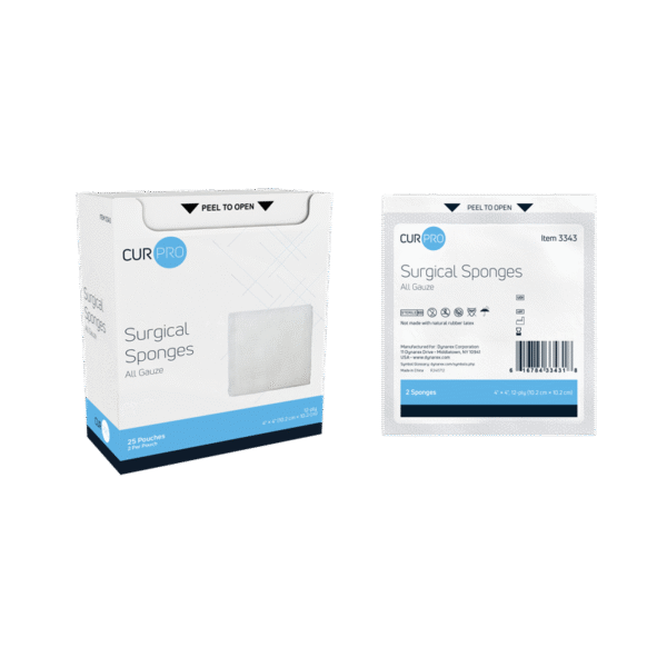 Dynarex 3343 Surgical Gauze Sponge - Sterile 2's, 4" x 4" 12 Ply, 24/25/cs