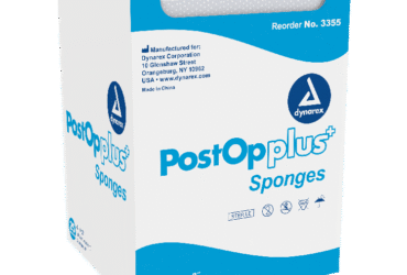 Dynarex 3355 Post Op Plus Sponge, 4" x 3" 8 Ply, 24/25/cs