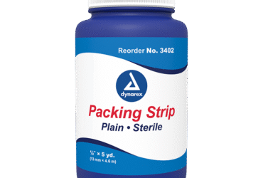 Dynarex 3402 Packing Strips Plain - Sterile, 1/2" x 5 yd, 12/cs