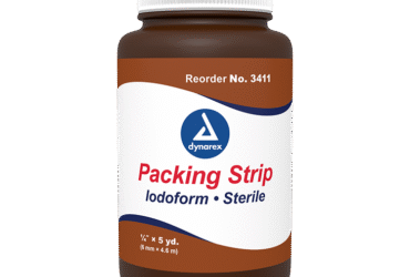 Dynarex 3411 Packing Strips Iodoform - Sterile, 1/4" x 5 yd, 12/cs