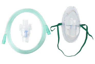 Dynarex 34120 Small Volume Nebulizer Cup 6cc w/Aerosol Elongated Mask, 7', Standard Connector, Adult, 50/cs