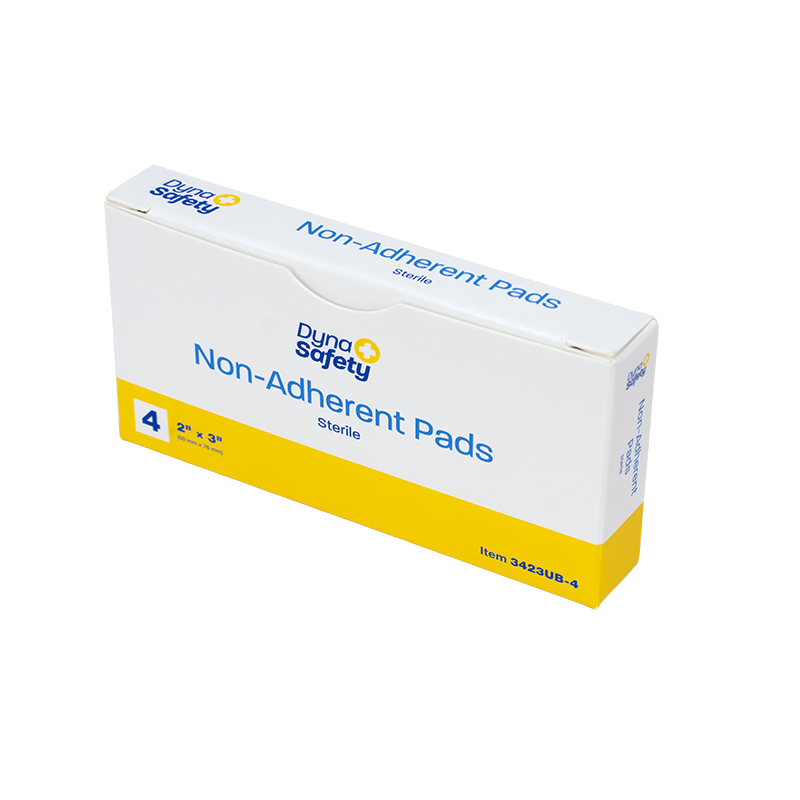 3423UB-4_non-adhrnt-pad_BX_angle_72dpi.png Dynarex 3423UB-4 Non-Adherent Pads - Sterile 4/Unit, 2" x 3", 100/4/cs