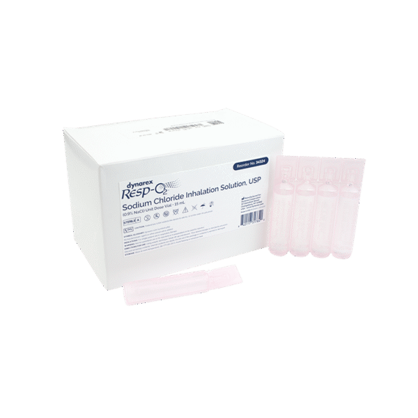Dynarex 34324 Sodium Chloride Inhalation Solution, USP 0.9% Unit Dose Vial, 15 mL, 3/48/cs