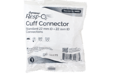Dynarex 34511 Universal Cuff Adaptor, Standard 22 mm ID Connections, 50/cs