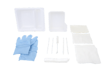 Dynarex 35004 Tracheostomy Care Kit- w/ Removable Plastic Basin, 2 Compartment - Nitrile Gloves, 20/cs