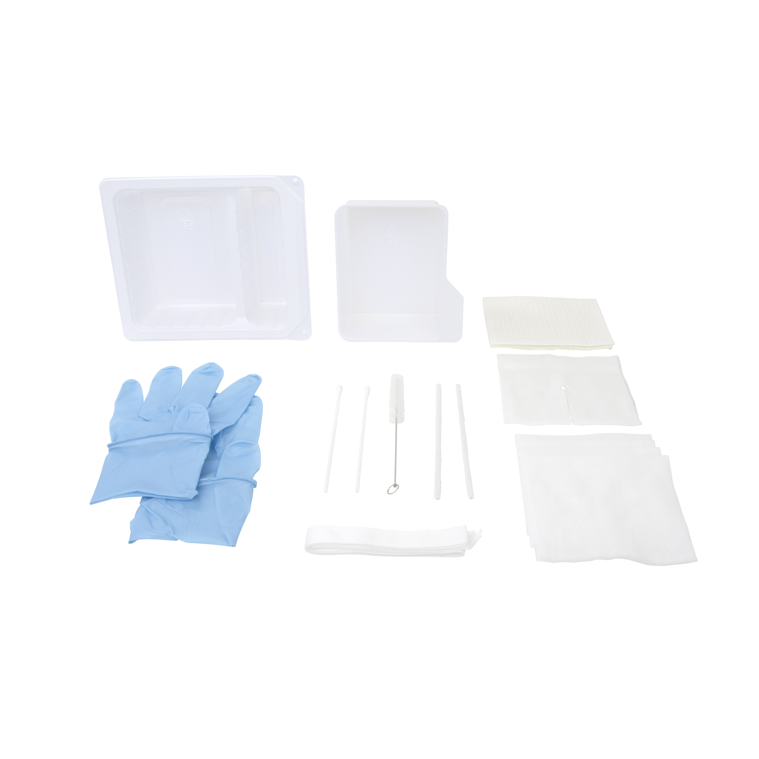 35004.png Dynarex 35004 Tracheostomy Care Kit- w/ Removable Plastic Basin, 2 Compartment - Nitrile Gloves, 20/cs