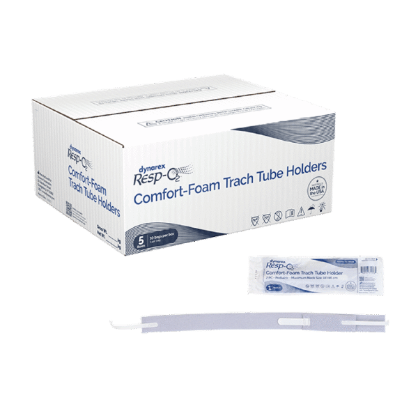 Dynarex 35028 Comfort-Foam Trach Tube Holder, 2-Piece, Medium, Pediatric, 5/10/cs