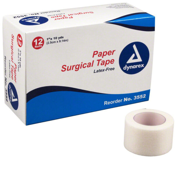 Dynarex 3552 Paper Surgical Tape, 1" x 10 yd, 12/12/cs
