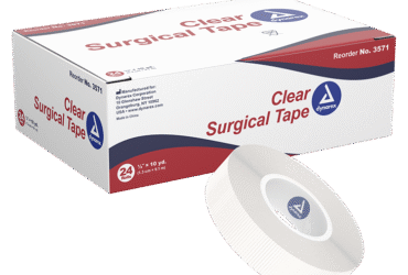 Dynarex 3571 Clear Surgical Tape, 1/2"x 10 yd, 12/24/cs