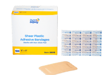 Dynarex 3609-25 Sheer Plastic Adhesive Bandages - Sterile, 2" X 3", 48/25/cs