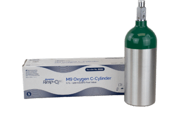Dynarex 36392 M9 - Oxygen C-Cylinder w/ CGA870 Post Valve, 1.7 L, 1pc/cs