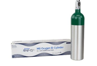 Dynarex 36393 M6 - Oxygen B-Cylinder w/ CGA870 Post Valve, 1 L, 1pc/cs