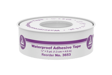 Dynarex 3653 Waterproof Adhesive Tape, 1/2" x 5 yd, 288/cs