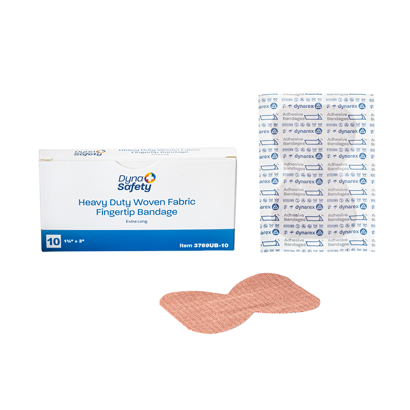 3769UB_10_hd-fbrc-fngr_BX-IN-bndg_72dpi.png Dynarex 3769UB-10 Heavy Duty Woven Fabric Bandage - Fingertip XLong, 1 3/4 x 3", 50/10/cs