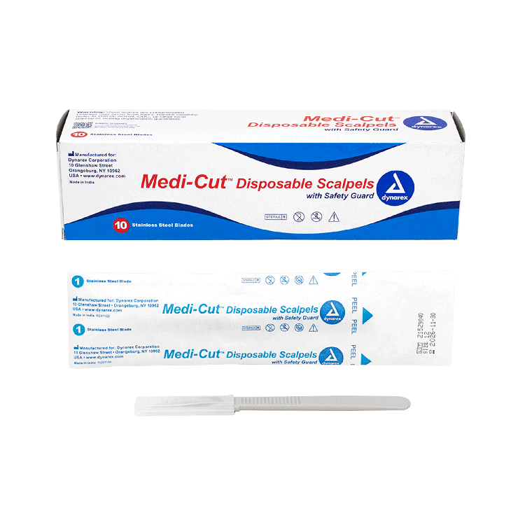 Dynarex 4112 Medi-cut Scalpels Disposable Sterile, #12, 10/bx