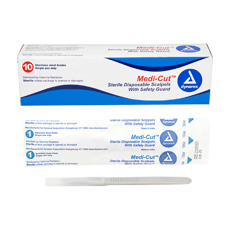 Dynarex 4120 Medi-cut Scalpels Disposable Sterile, #20, 10/bx