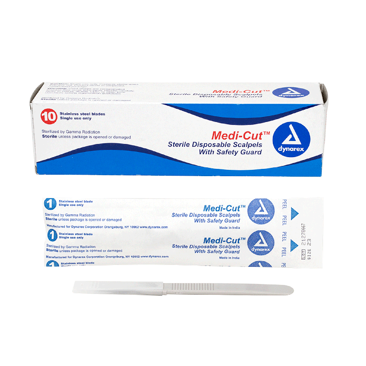 4123-2.png Dynarex 4123 Medi-cut Scalpels Disposable Sterile, #23, 10/bx