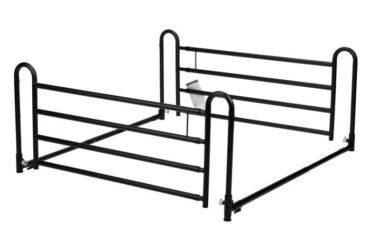 Dynarex 10463 Home Care Full Length Bed Rail, Adjustable, Black, 1pc/cs