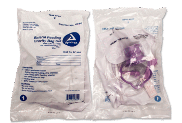 Dynarex 4280 Enteral Delivery Gravity Bag Set - w/ ENFit Connector, 30/cs