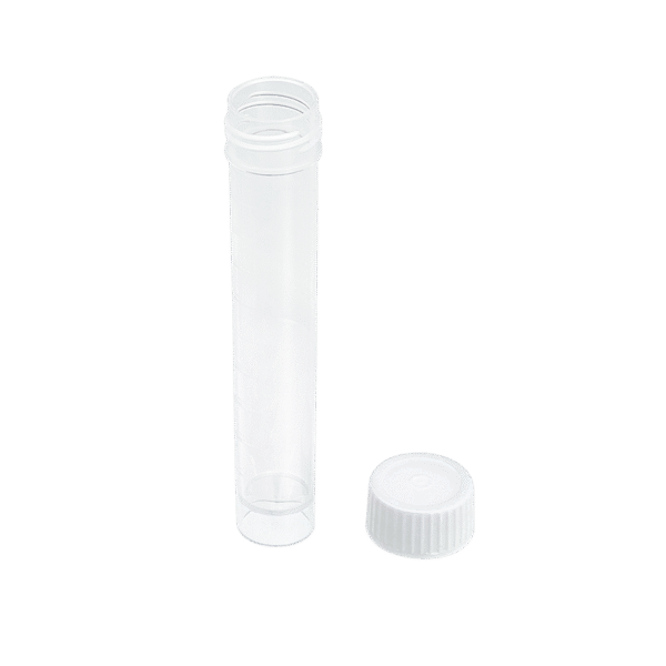 Dynarex 43103 Self-Standing Transport Tube with Screwcap, 10ml, 10/100/cs