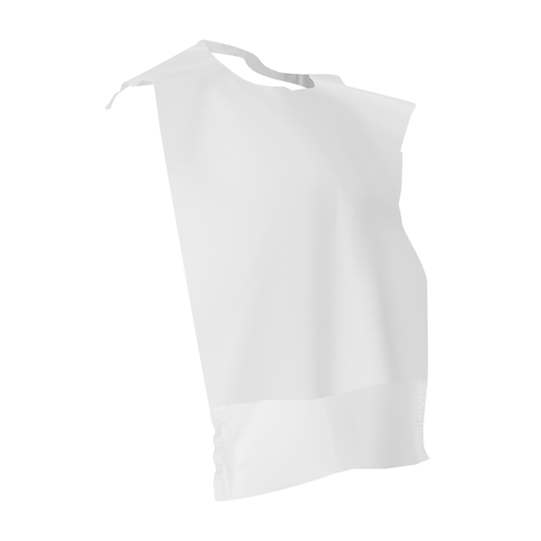 Dynarex 4402 Polyethelene Bibs crumb catch 3" pocket, 16" x 24", 4/500/cs