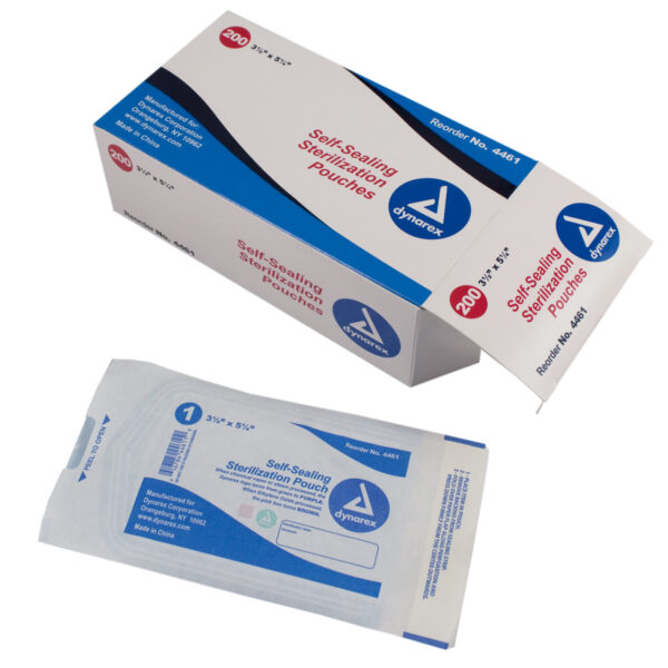 Dynarex 4461 Sterilization Pouches, 3.5" x 5.25", 30/200/cs