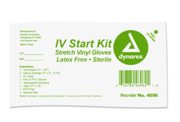 Dynarex 4696 IV Start Kit, w/ PVC Gloves, 50/cs