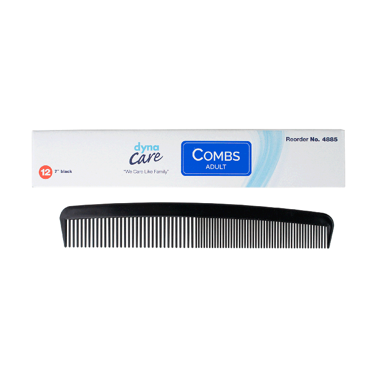 Dynarex 4885 Adult Combs, 7", Black, 20/12/cs