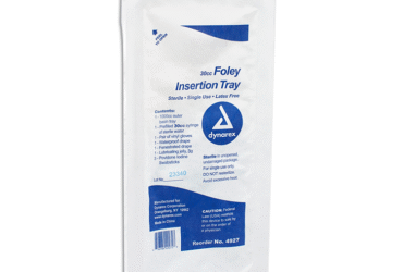 Dynarex 4927 Foley Insertion Tray w/ Prefilled Syringe - Sterile, 30 cc, 20/cs